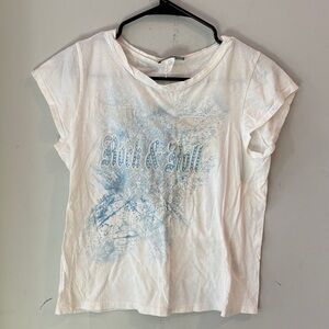 White and Blue Graphic Tee